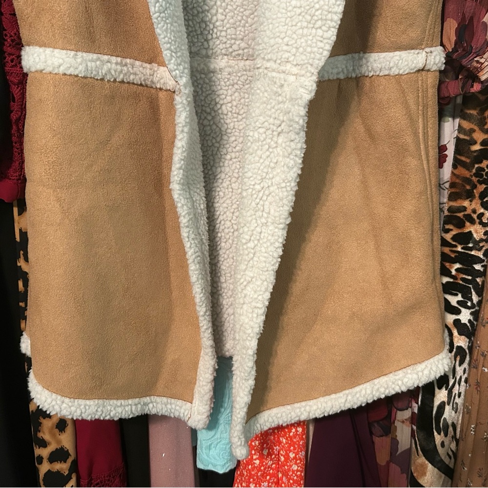 Maurices Tan & Cream Suede Fur Vest - Picture 4 of 9